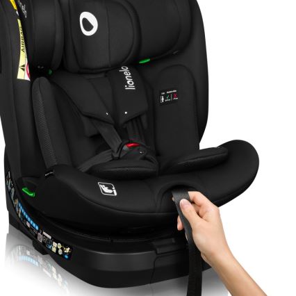 Lionelo - Vridbar bilbarnstol med bas BRAVE i-Size 40-150 cm Black Carbon