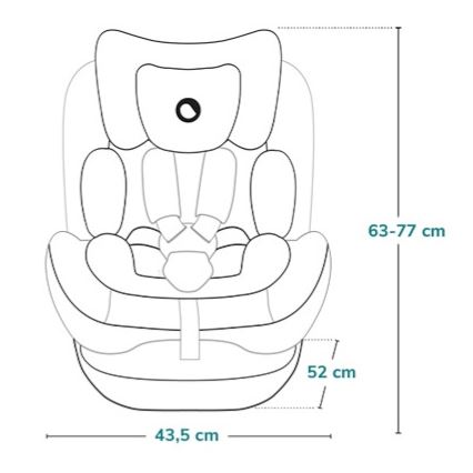Lionelo - Vridbar bilbarnstol med bas LAVENDER i-Size 76-150 cm Lattebeige
