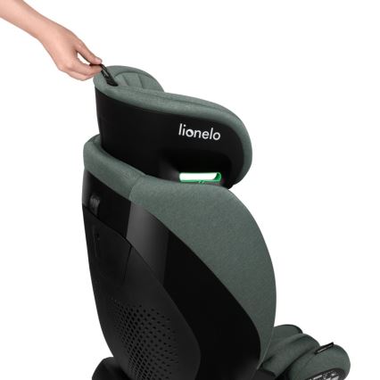 Lionelo - roterbar bilbarnstol med bas LAVENDER i-Size 76-150 cm Grön pistage