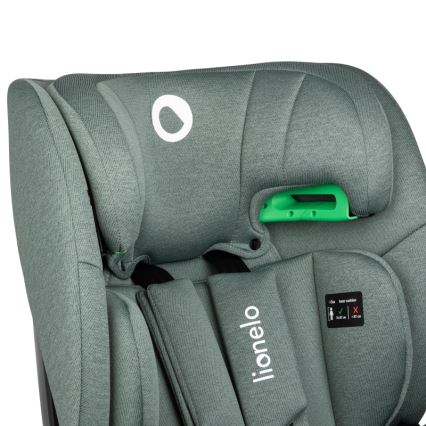 Lionelo - roterbar bilbarnstol med bas LAVENDER i-Size 76-150 cm Grön pistage