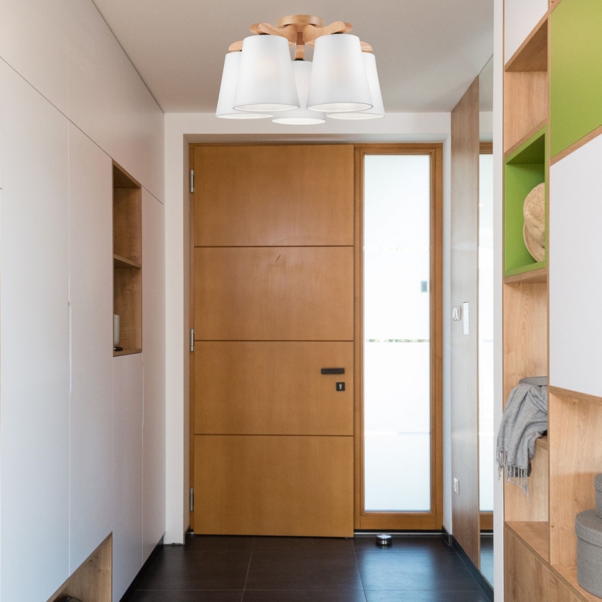 Ljuskrona ANDREA 5×E27/60W/230V ek/Vit