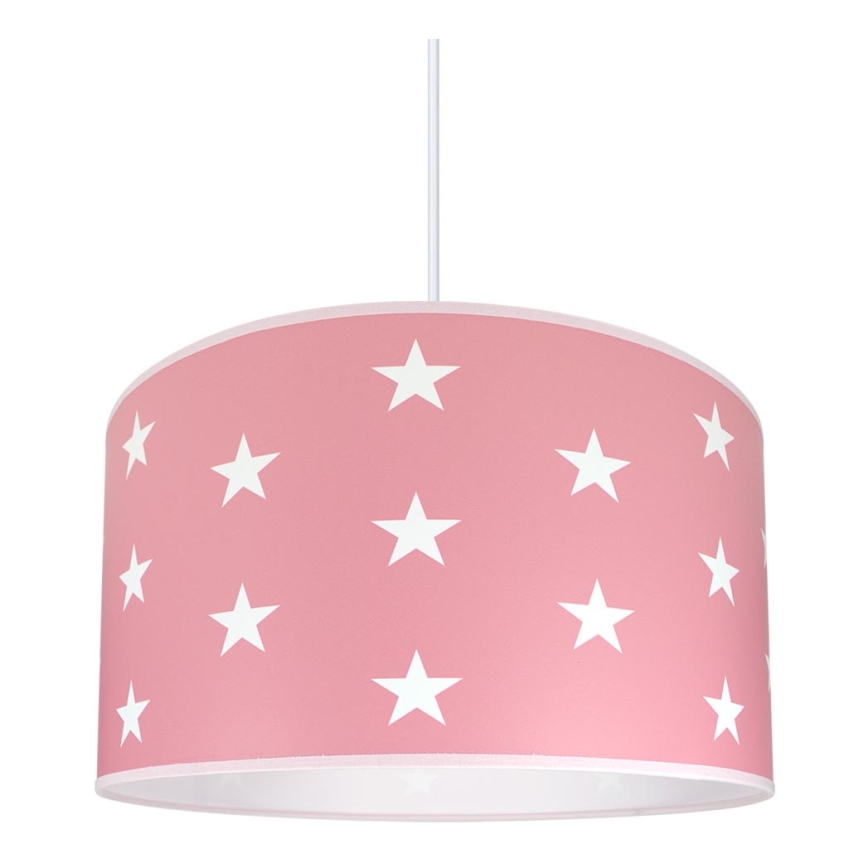 Ljuskrona Barn stjärnor rosa 1×E27/60W/230V