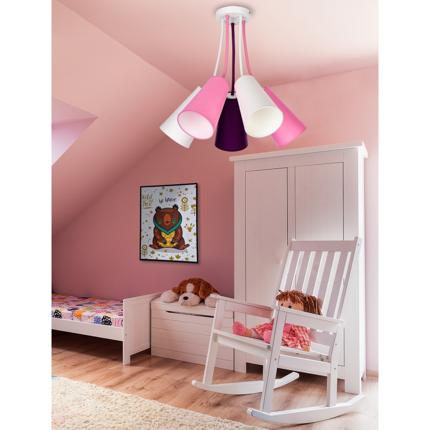 Ljuskrona för barn  WIRE KIDS 5xE27/15W/230V