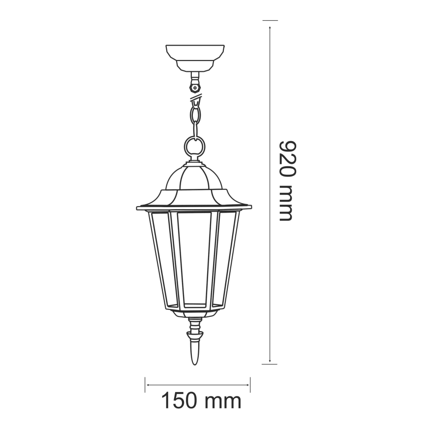 Ljuskrona för utomhusbruk 1xE27/20W/230V IP43 patina