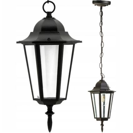 Ljuskrona för utomhusbruk 1xE27/20W/230V IP43 svart