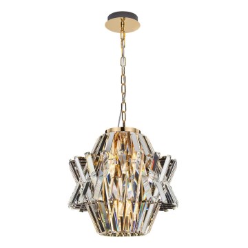Ljuskrona i kristal med kedja CROWN 4xE14/40W/230V guld