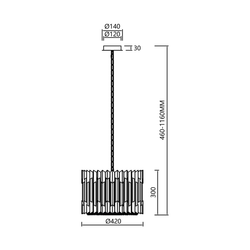 Ljuskrona i kristal med kedja RITZ 7xE14/40W/230V skinande krom