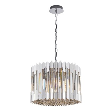 Ljuskrona i kristal med kedja RITZ 7xE14/40W/230V skinande krom