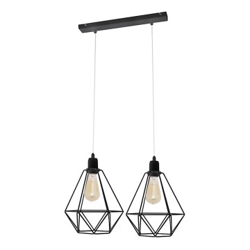 Ljuskrona KARO 2xE27/15W/230V svart