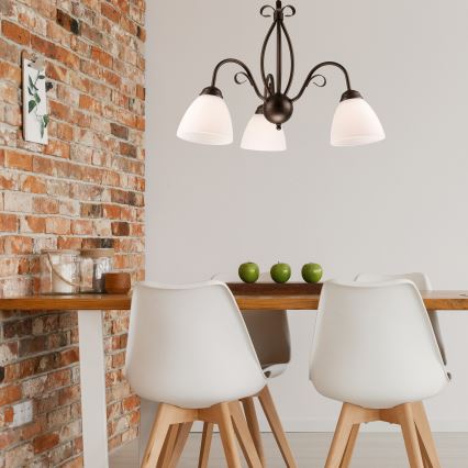 Ljuskrona med kedja ADELLE 3xE27/60W/230V