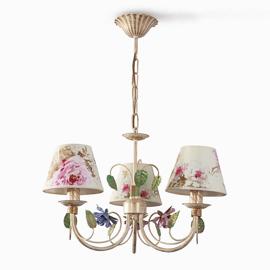 Ljuskrona med kedja CAMELLIA 3xE14/40W/230V rosa