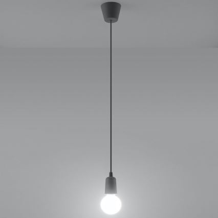 Ljuskrona med kedja DIEGO 1xE27/60W/230V grå