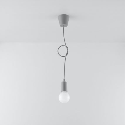 Ljuskrona med kedja DIEGO 1xE27/60W/230V grå