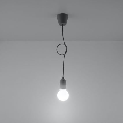 Ljuskrona med kedja DIEGO 1xE27/60W/230V grå