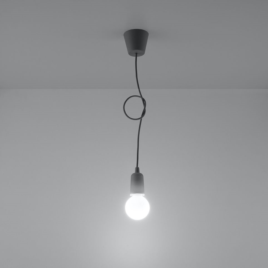Ljuskrona med kedja DIEGO 1xE27/60W/230V grå