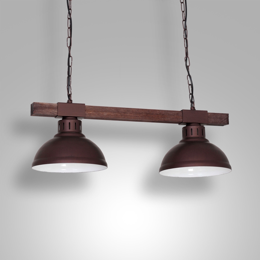 Ljuskrona med kedja HAKON 2xE27/60W/230V mörk