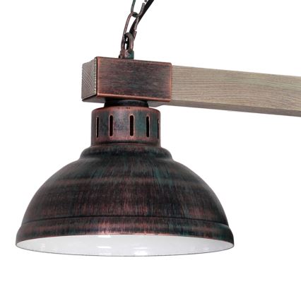Ljuskrona med kedja HAKON 3xE27/60W/230V patina