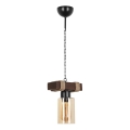 Ljuskrona med kedja JASMIN 1xE27/40W/230V brun/beige