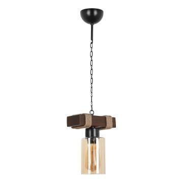 Ljuskrona med kedja JASMIN 1xE27/40W/230V brun/beige