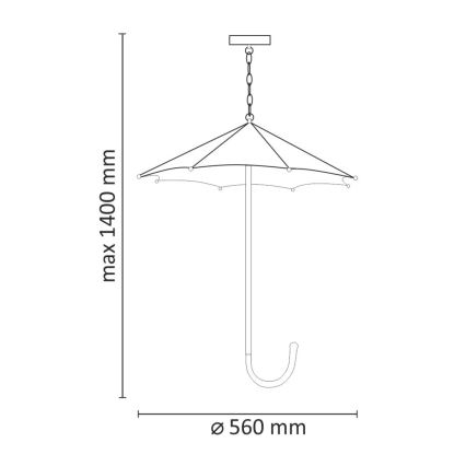 Ljuskrona med kedja PARASOL 3xE27/20W/230V