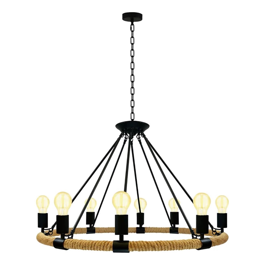 Ljuskrona med kedja ROPE ARTHUR 8xE27/20W/230V