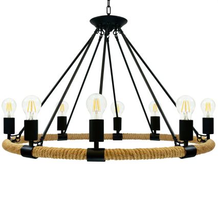 Ljuskrona med kedja ROPE ARTHUR 8xE27/20W/230V