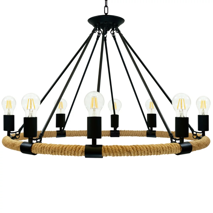 Ljuskrona med kedja ROPE ARTHUR 8xE27/20W/230V