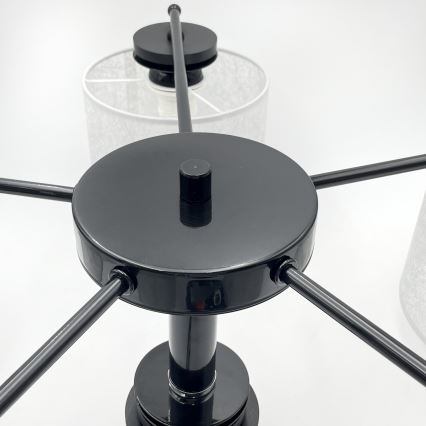 Ljuskrona med kedja ROSA 5xE27/60W/230V svart/grå