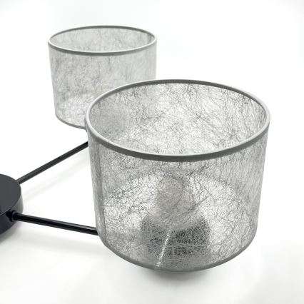 Ljuskrona med kedja ROSA 5xE27/60W/230V svart/grå