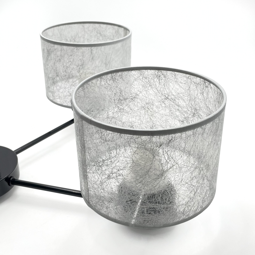 Ljuskrona med kedja ROSA 5xE27/60W/230V svart/grå