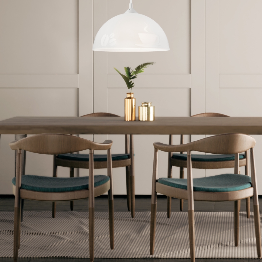 Ljuskrona med snöre 1xE27/60W/230V COFFEE