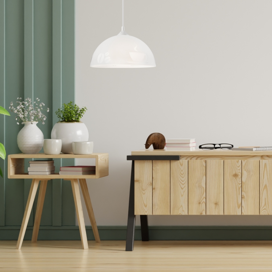 Ljuskrona med snöre 1xE27/60W/230V COFFEE