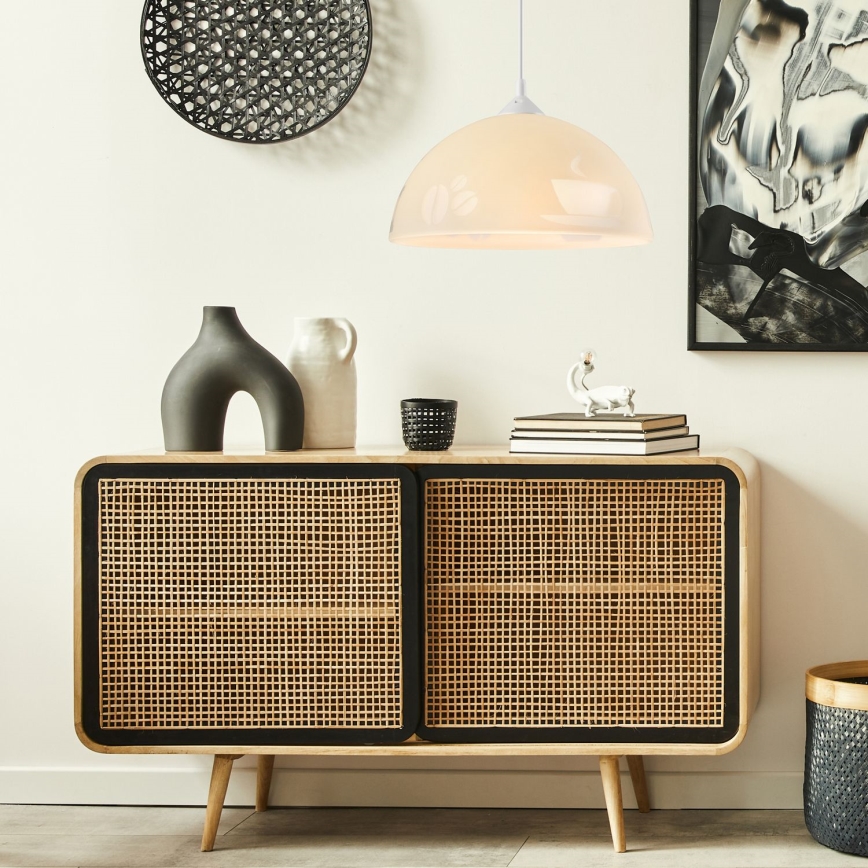 Ljuskrona med snöre 1xE27/60W/230V COFFEE
