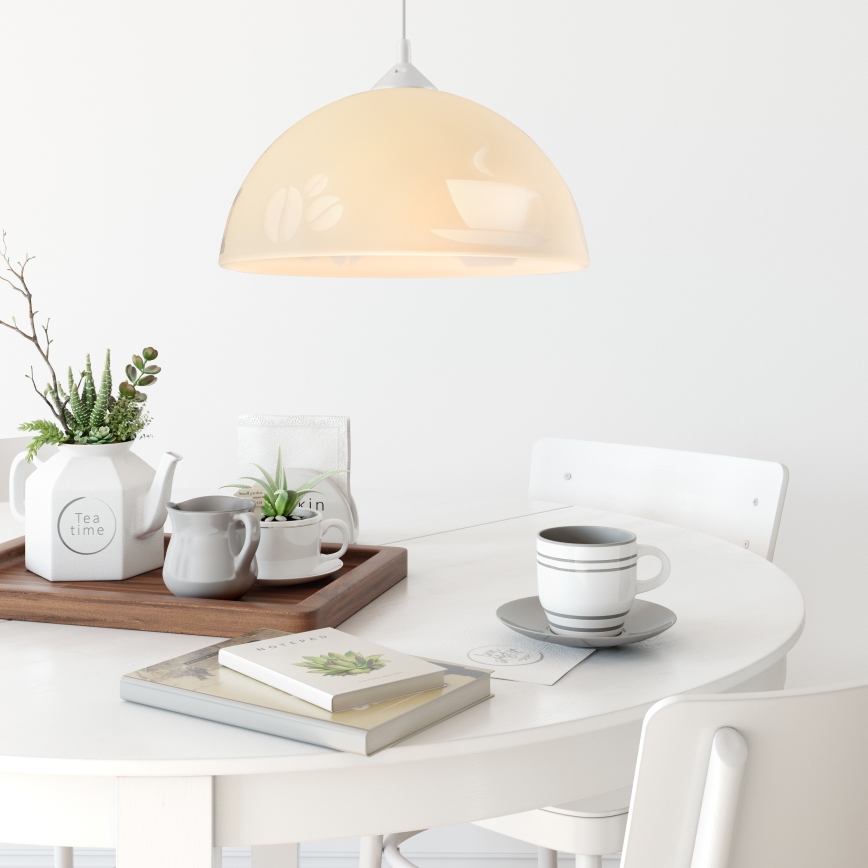Ljuskrona med snöre 1xE27/60W/230V COFFEE