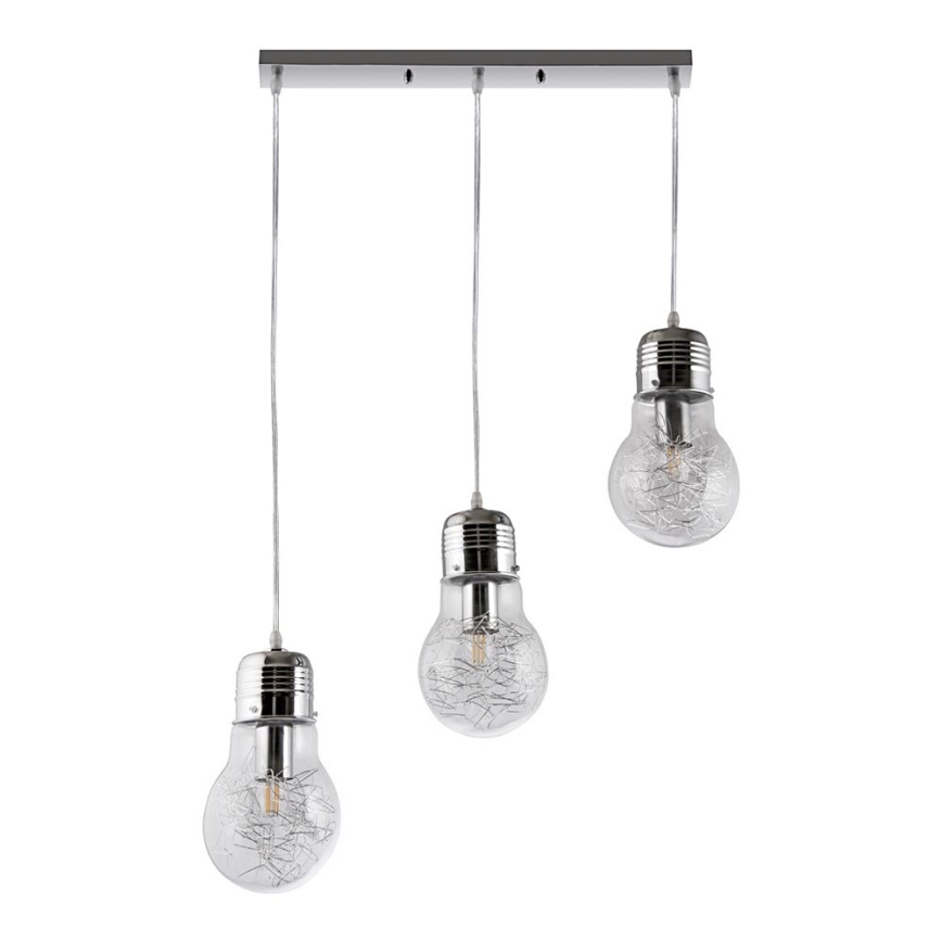 Ljuskrona med snöre 3xE27/60W/230V
