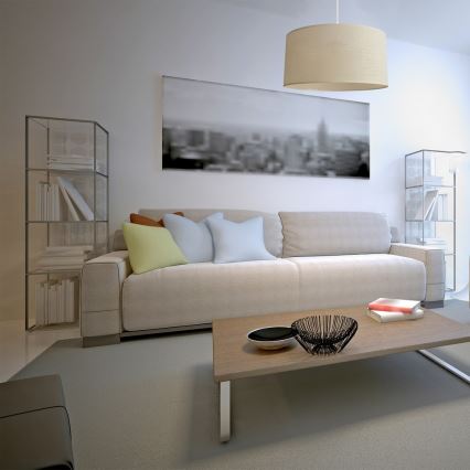Ljuskrona med snöre ALBA 1xE27/15W/230V d.40 cm beige