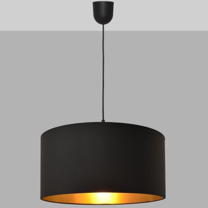 Ljuskrona med snöre ALBA 1xE27/15W/230V d. 40 cm svart/guld