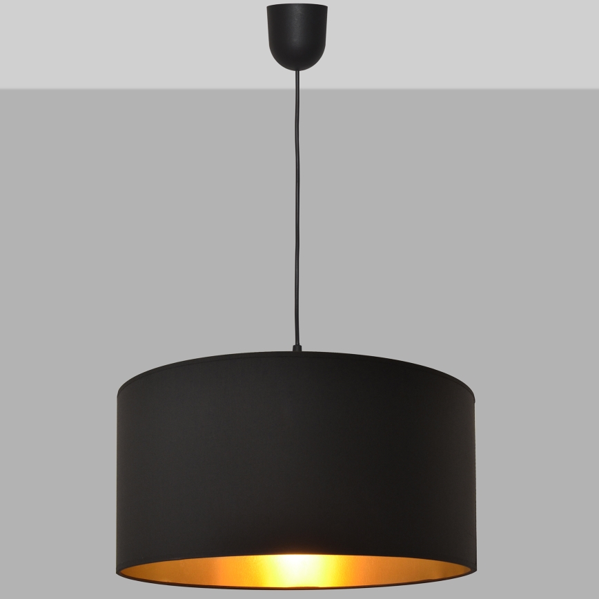 Ljuskrona med snöre ALBA 1xE27/15W/230V d. 40 cm svart/guld