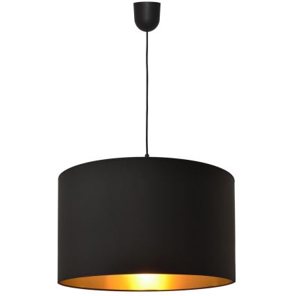 Ljuskrona med snöre ALBA 1xE27/15W/230V d.45 cm svart/guld