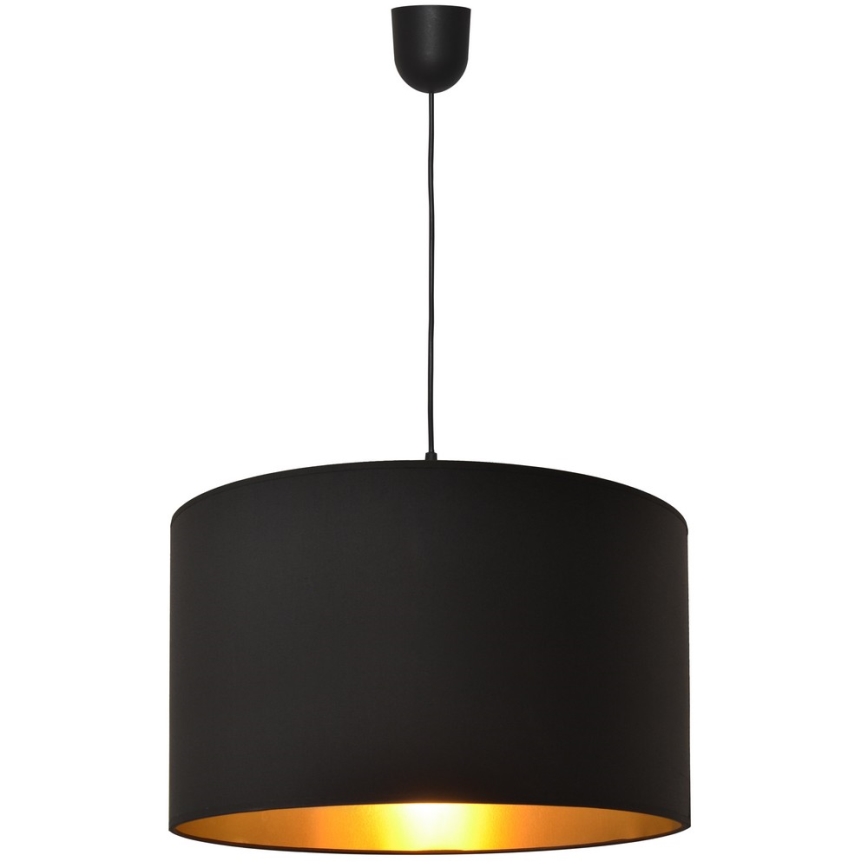Ljuskrona med snöre ALBA 1xE27/15W/230V d.45 cm svart/guld