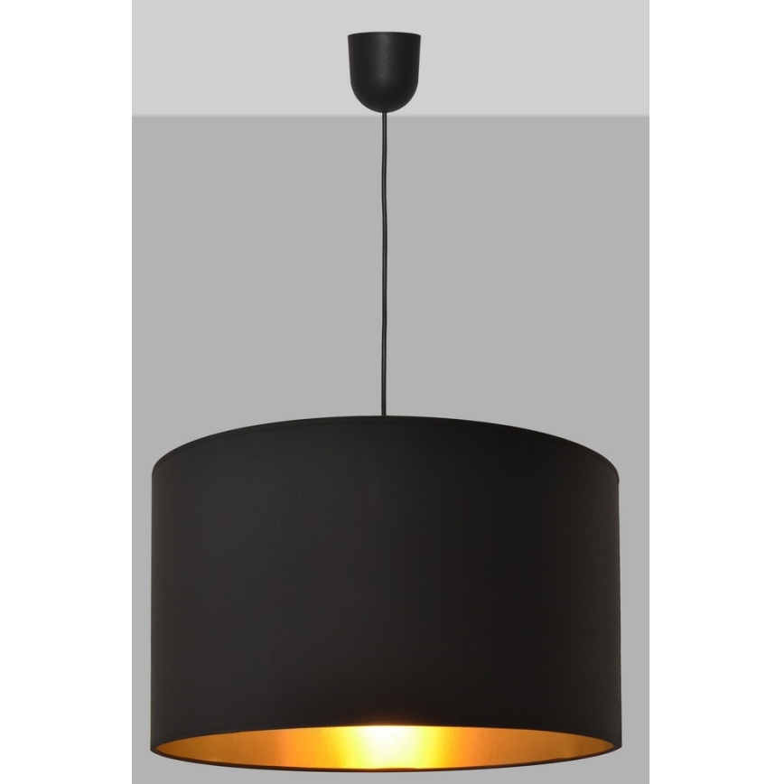 Ljuskrona med snöre ALBA 1xE27/15W/230V d.45 cm svart/guld