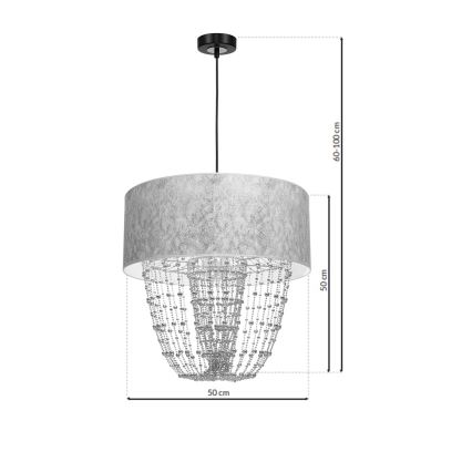 Ljuskrona med snöre ALMERIA 1xE27/60W/230V