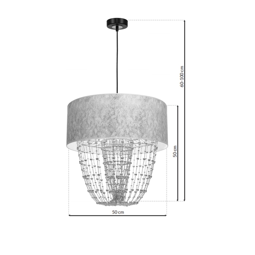 Ljuskrona med snöre ALMERIA 1xE27/60W/230V