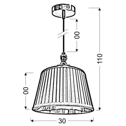 Ljuskrona med snöre AMORE 1xE27/60W/230V svart