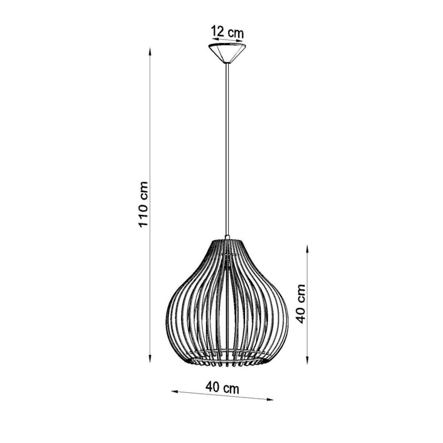 Ljuskrona med snöre APRILLA 1xE27/60W/230V