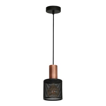Ljuskrona med snöre ARES Svart 1xE27/60W/230V