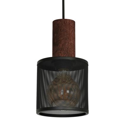 Ljuskrona med snöre ARES Svart 1xE27/60W/230V