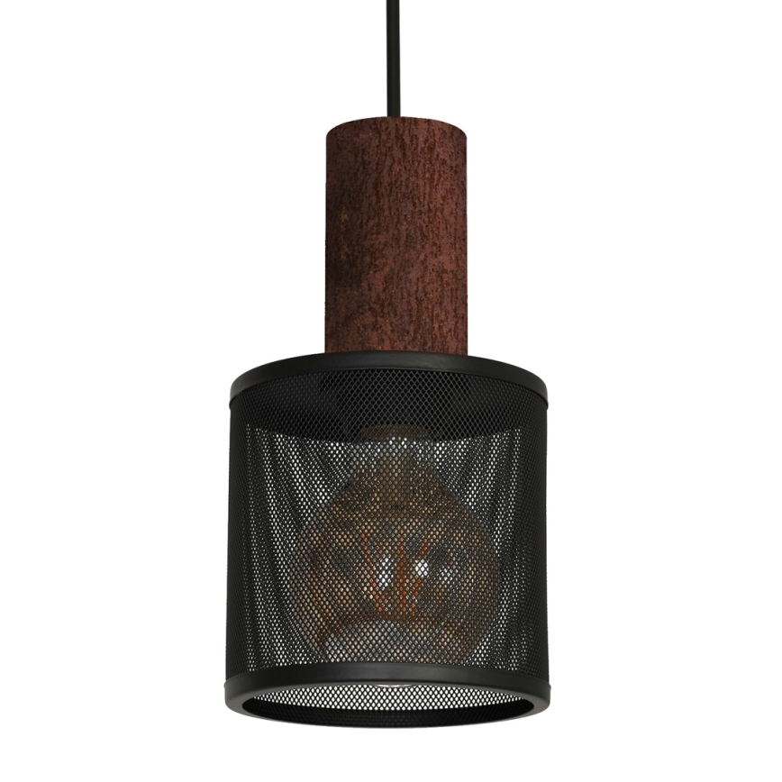 Ljuskrona med snöre ARES Svart 1xE27/60W/230V