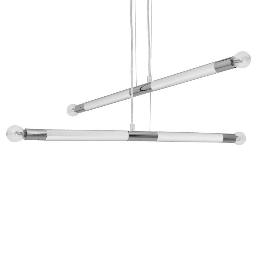 Ljuskrona med snöre BASTONE Vit 4xE14/40W/230V
