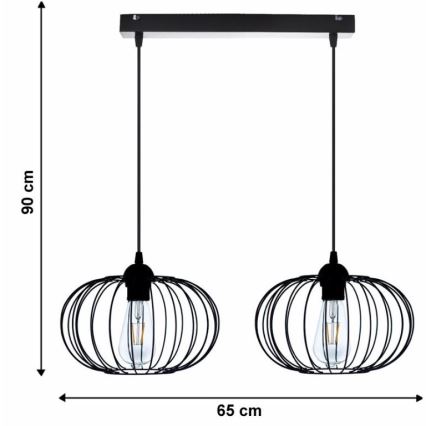 Ljuskrona med snöre BOCCA 2xE27/60W/230V